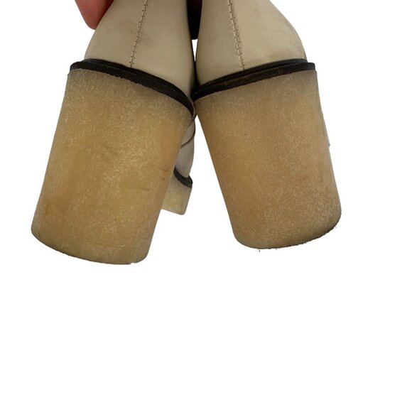 Free People Boots 36.5 Tan Ankle Leather Block Heel Boho Festival - Picture 10 of 12